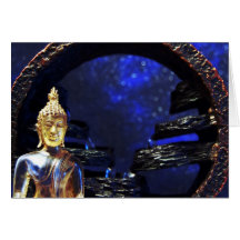 Blauer Buddha Grußkarten