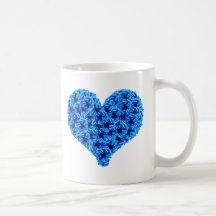 Blauer Cockades-Herz-Becher Tee Tassen