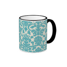 Blauer Damast-Becher Kaffee Tassen