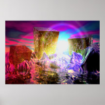 Blauer Felsen-Küstenlinie #2 Posterdruck