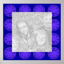 blauer Fotorahmen der Blumen Posterdrucke