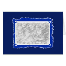 Blauer Fotorahmen Grußkarten