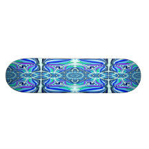 Blauer Fraktal DesignSkateboard Bedrucktes Skateboard