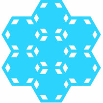 Blauer Hexagon-Stern-Magnet Photosculpture foto-skulpturen