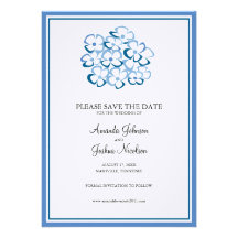 Blauer Hydrangea Save the Date Individuelle Ankündigungen