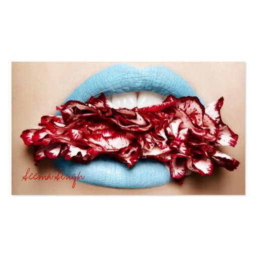 Blauer Lippenmake-upkosmetik-Künstler Visitenkarte