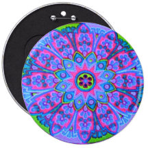 Blauer Mandala-Mode-Knopf-Schmuck-AhlePin Buttons