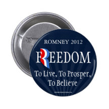 Blauer Romney Freiheits-Reverspin-Knopf Anstecknadel