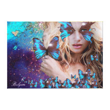 BLAUER SCHMETTERLING GALERIE FALTLEINWAND