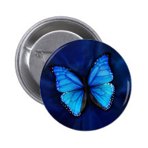 Blauer Schmetterlings-Knopf Anstecknadelbuttons