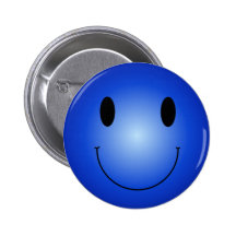 Blauer smiley anstecknadelbuttons