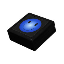 Blauer smiley geschenkboxen