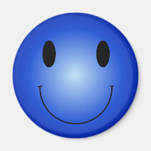 Blauer smiley kühlschrankmagnet