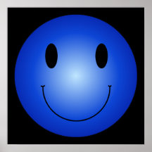 Blauer smiley plakate