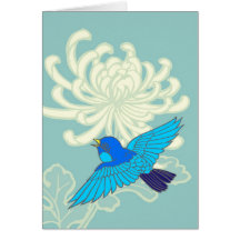 Blauer Spatz Grußkarten