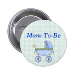 Blauer Spaziergänger-Babyparty-Mamapin-Knopf Anstecknadelbuttons