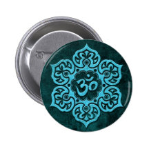 Blauer Stein Blumenom Anstecknadelbuttons