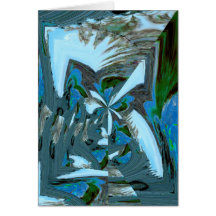 Blauer Stern-abstrakte Gruß-Karte