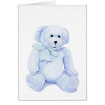 Blauer Teddybär-leere Karte
