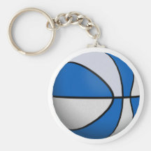 Blauer u. weißer Basketball: Schlüsselanhänger