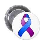 Blauer und lila Bewusstseins-Band-Knopf Button
