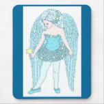 Blauer Weihnachtsengel Mousepad