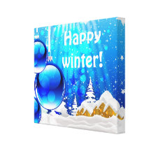 Blauer Winter-Leinwand-Druck 2 Galerie Faltleinwand