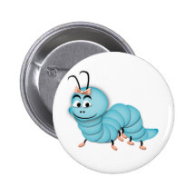 Blauer Wurm-Knopf Anstecknadelbutton