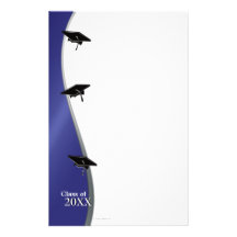 Blaues Abschluss-Anmerkungs-Papierbriefpapier Personalisiertes Druckpapier
