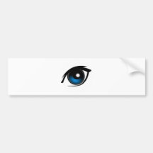 Blaues Auge des Cartoon Auto Aufkleber