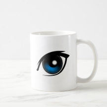 Blaues Auge des Cartoon Haferl