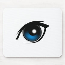 Blaues Auge des Cartoon Mauspad