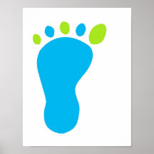Blaues Baby-Fuß Plakatdruck