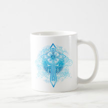 Blaues Blumen-Kreuz Tee Tasse