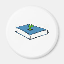 Blaues Buch-Wurm Kühlschrankmagnete