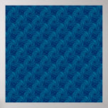 Blaues Contrail-Spiralen-Plakat