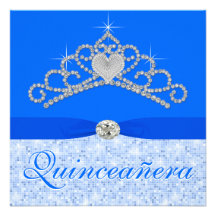 Blaues Diamant-Tiara-Blau Quincenera Individuelle Ankündigungen