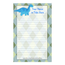 Blaues Dino-Briefpapier Druckpapier