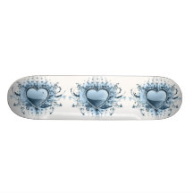 Blaues Emo Herz-Skateboard Personalisiertes Skatedeck