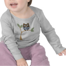 Blaues Eulen-Baby Shirt