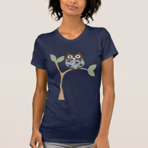 Blaues Eulen-Baby Shirts