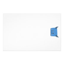 Blaues gehörntes Monster-Briefpapier Personalisiertes Druckpapier