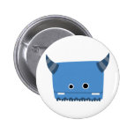 Blaues gehörntes Monster Buttons