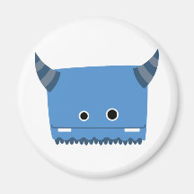 Blaues gehörntes Monster Magnets