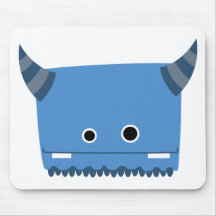 Blaues gehörntes Monster Mauspad