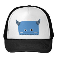Blaues gehörntes Monster Retrokultkappe