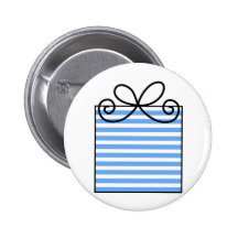 Blaues gestreiftes Geburtstags-Geschenk Anstecknadelbutton