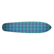 Blaues Gingham-Skateboard Personalisierte Skateboards