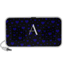 Blaues Herzmuster des Monogramms Reise Speaker