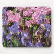 Blaues Iris-Rosa Mauspad